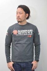 画像2: カミナリ KAMINARI 長袖Tシャツ 43年間　NAVY　KMLT-228　通販　メンズ　カミナリ族 (2)