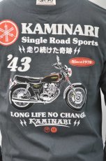 画像6: カミナリ KAMINARI 長袖Tシャツ 43年間　NAVY　KMLT-228　通販　メンズ　カミナリ族 (6)