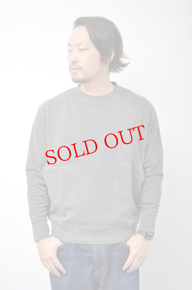 画像1: Cobmaster 裏毛ピグメント染め ラゲッジスウェット ブラック メンズ 人気 通販 (1)