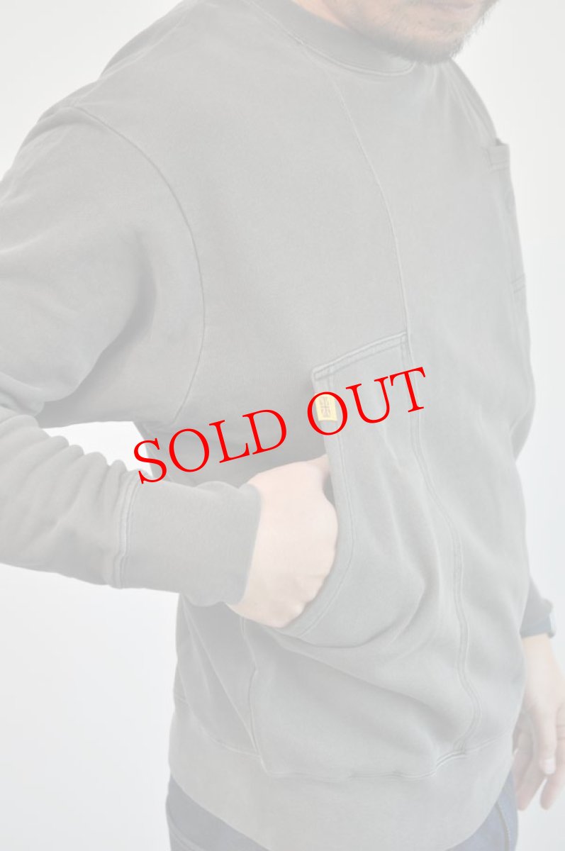 画像3: Cobmaster 裏毛ピグメント染め ラゲッジスウェット ブラック メンズ 人気 通販 (3)