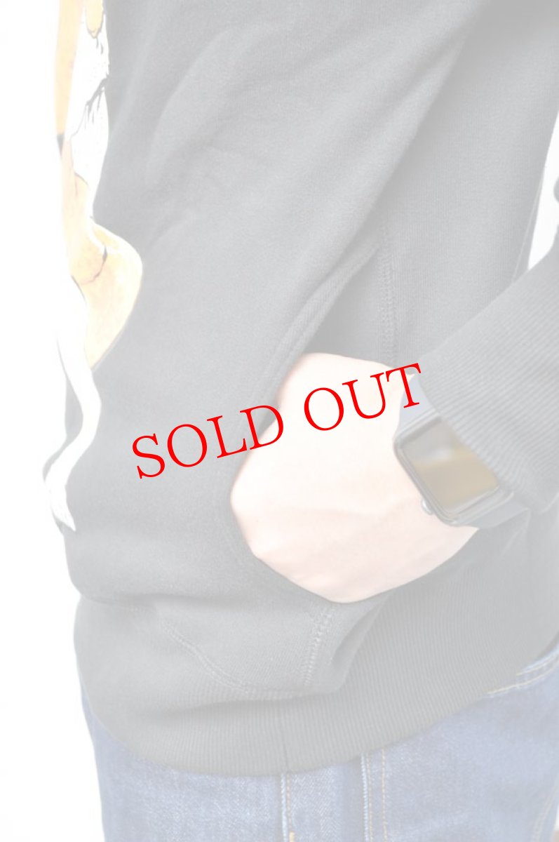 画像6: go slow caravan(ゴースローキャラバン) 空紡糸裏毛 onちゃんクマ プルパーカー ブラック メンズ 人気 通販 (6)