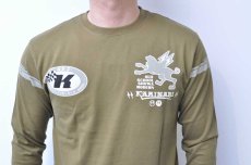 画像3: カミナリ KAMINARI 長袖Tシャツ デートカー　KHAKI　KMLT-230　通販　メンズ　カミナリ族 (3)