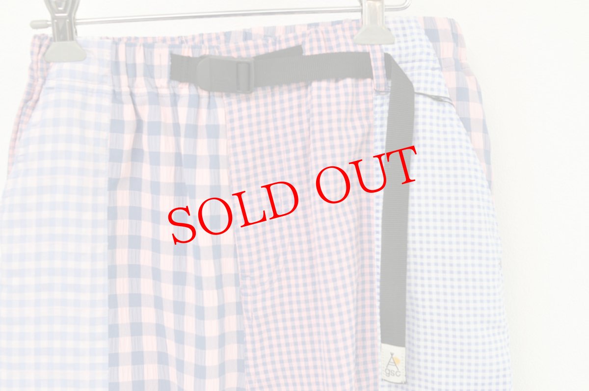 画像2: go slow caravan ストライプ/チェックサイド切替パンツ パープル　レディース　人気　通販 (2)