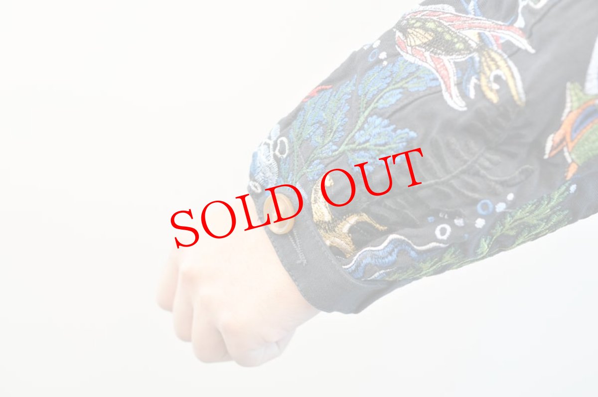 画像8: go slow caravan ライトキャンパス　パネル刺繍モッズコート　NAVY　メンズ　人気　通販 (8)