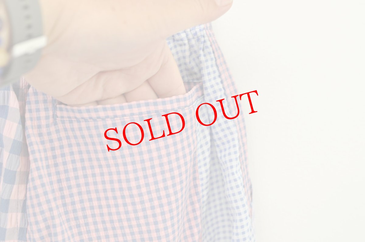 画像6: go slow caravan ストライプ/チェックサイド切替パンツ パープル　レディース　人気　通販 (6)