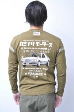 画像1: カミナリ KAMINARI 長袖Tシャツ デートカー　KHAKI　KMLT-230　通販　メンズ　カミナリ族 (1)