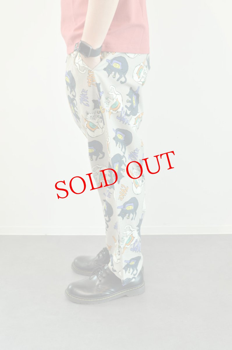 画像2: go slow caravan ストレッチサッカー総柄プリントアンクルパンツ　メンズ　人気　通販 (2)