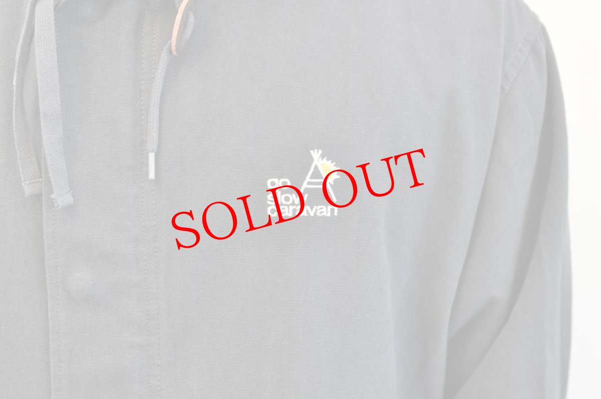 画像3: go slow caravan ライトキャンパス　パネル刺繍モッズコート　NAVY　メンズ　人気　通販 (3)