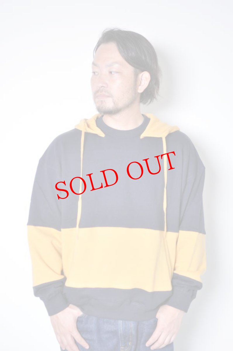 画像1: go slow caravan(ゴースローキャラバン) 空紡糸裏毛 CRAZY バイカラー後付けフーディー メンズ 人気 通販 (1)