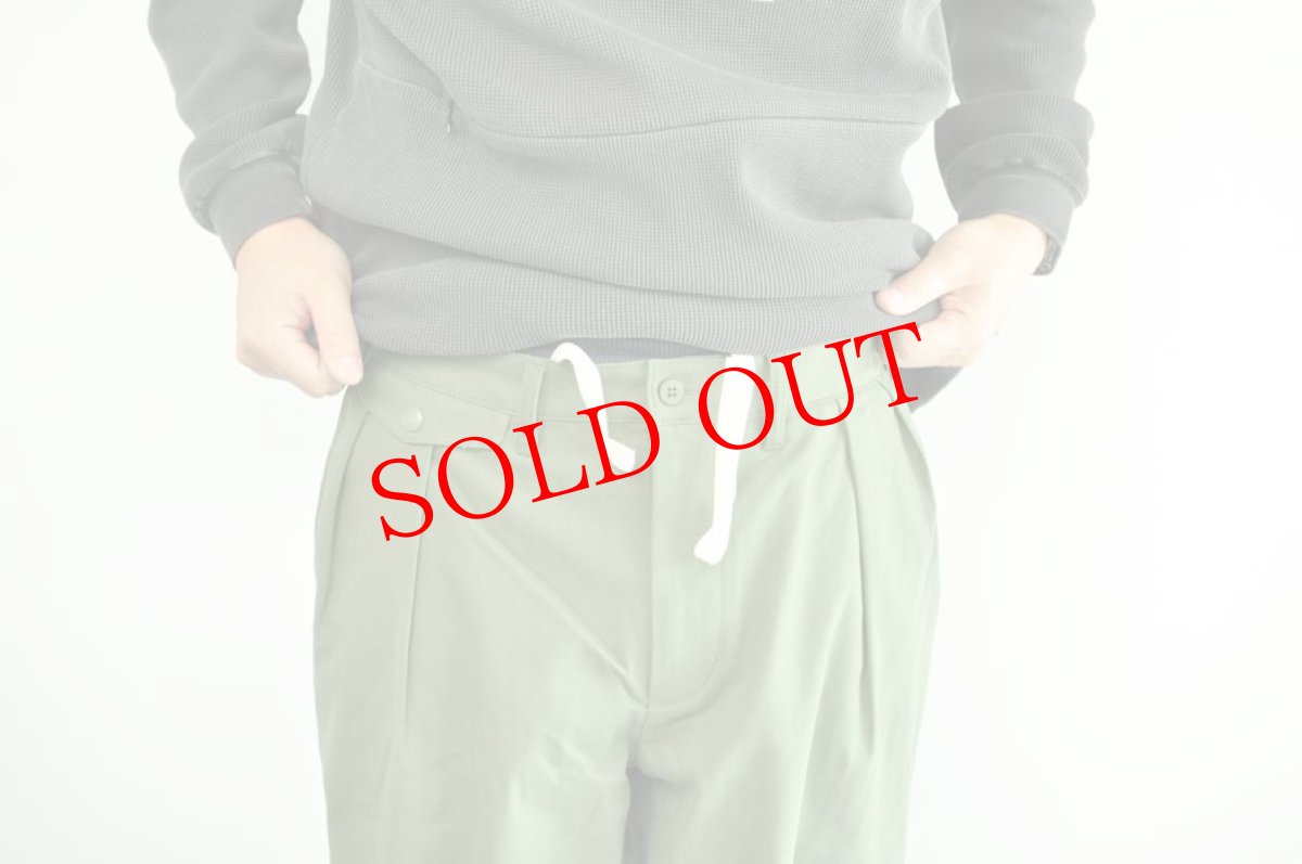 画像5: Cobmaster　コットンヘリンボーン2タックチノパンツ オリーブ　メンズ　人気　通販 (5)