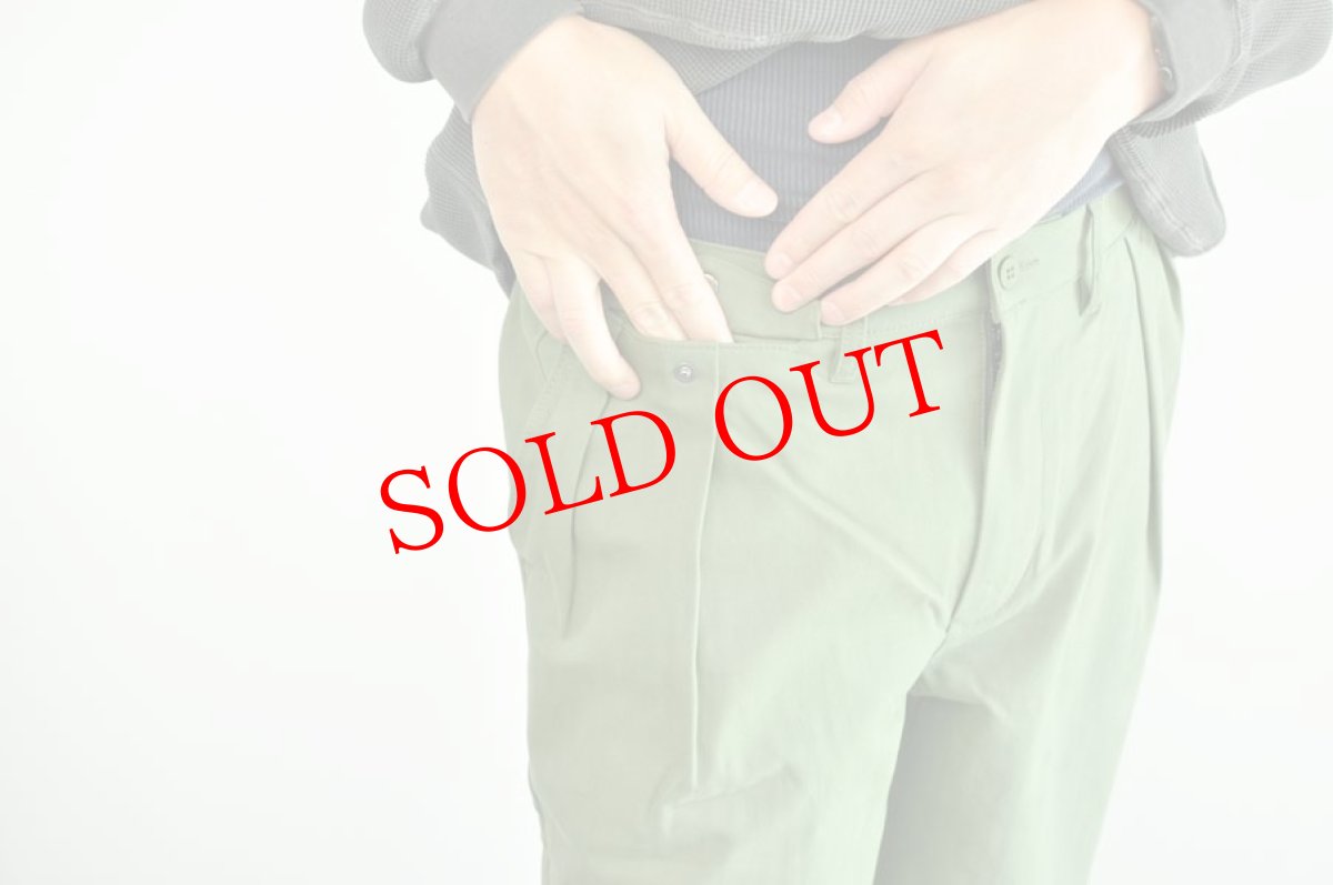 画像7: Cobmaster　コットンヘリンボーン2タックチノパンツ オリーブ　メンズ　人気　通販 (7)