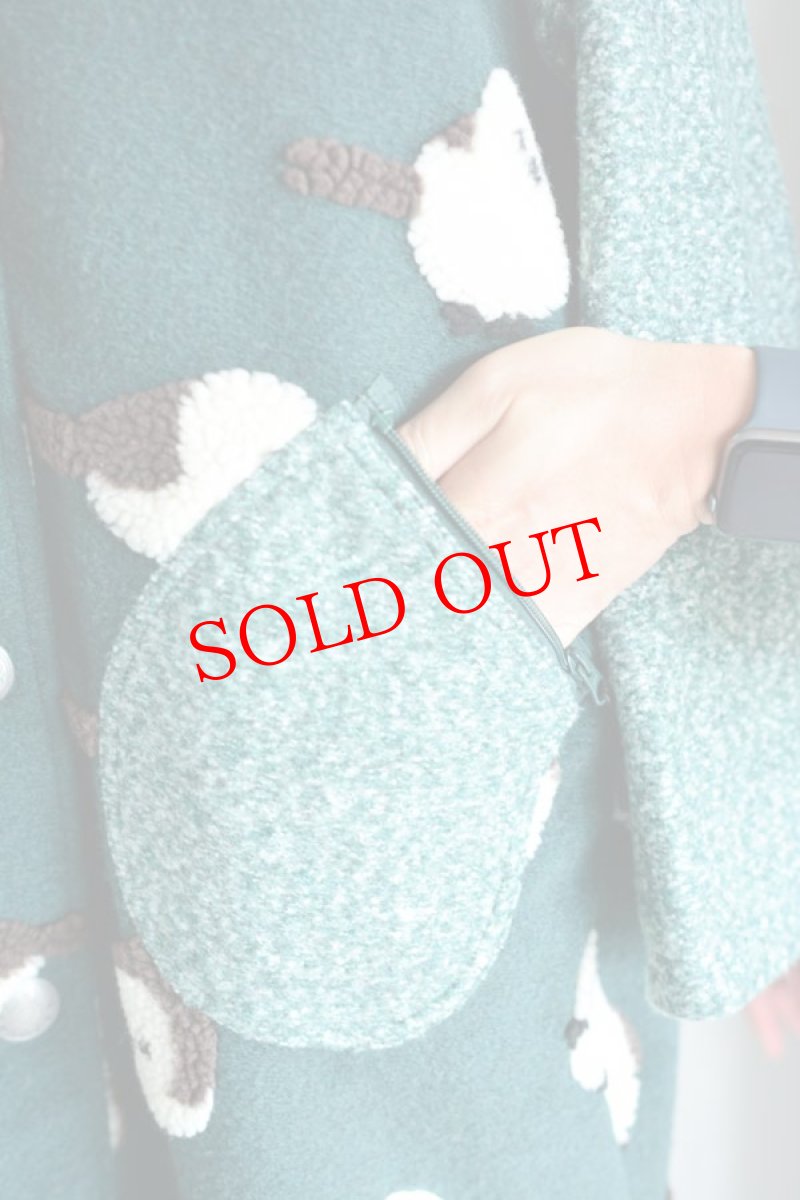 画像4: go slow caravan(ゴースローキャラバン) オリジナルジャガードボアステンカラーコンチョコート シマエナガ　レディース 人気 通販 (4)