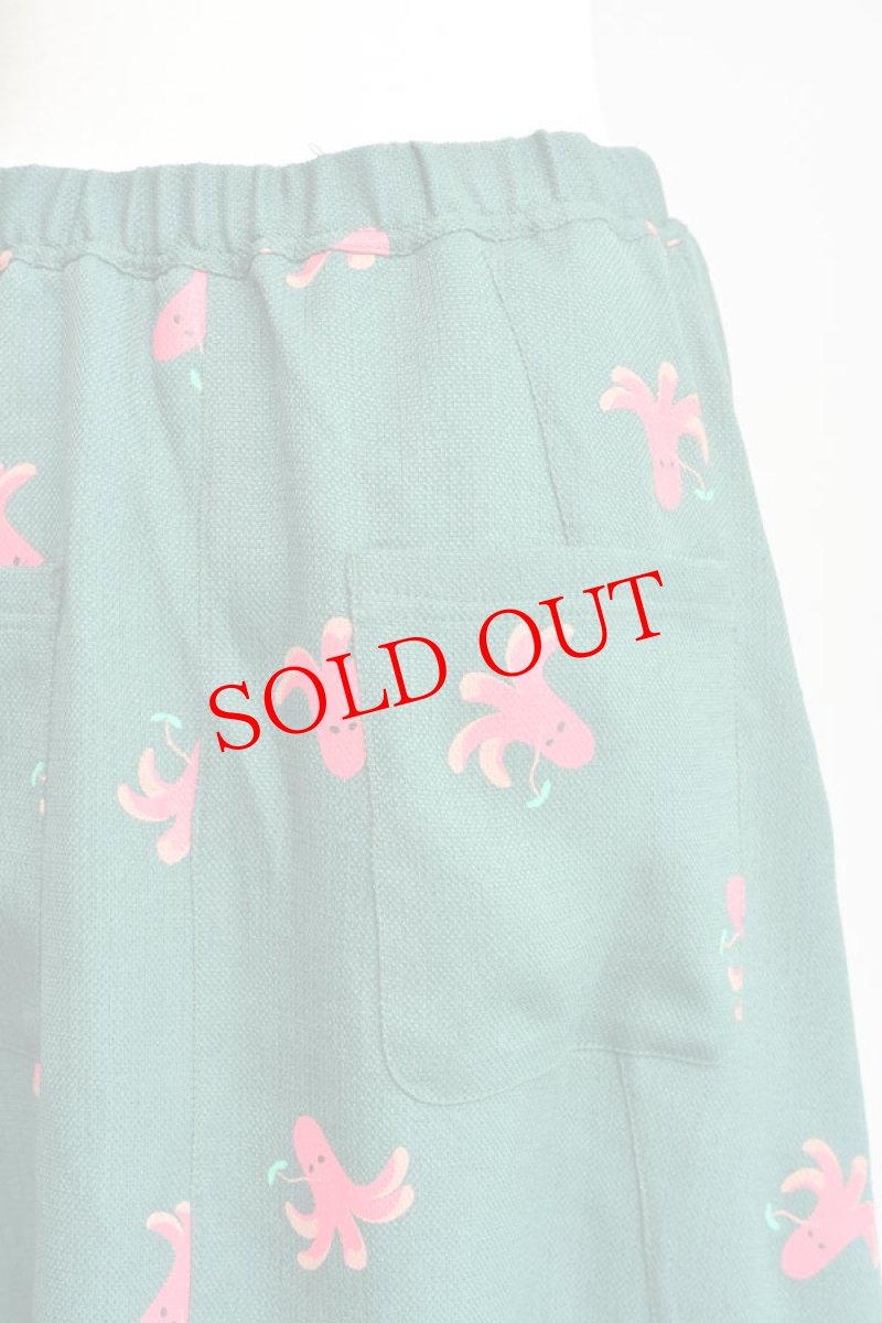 画像9: go slow caravan ブッチャー総柄プリントスカート FOREST GREEN タコさんウインナー レディース 人気 通販 (9)