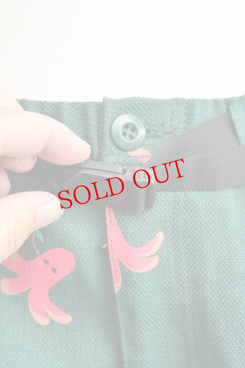 画像2: go slow caravan ブッチャー総柄プリントスカート FOREST GREEN タコさんウインナー レディース 人気 通販 (2)