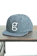 画像1: go slow caravan gワッペンデニムショートバイザーキャップ ヒッコリー メンズ レディース 人気 通販 (1)