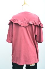 画像6: LIME 26/-天竺ピグメント Vフリル切替Tシャツ レッド レディース 人気 通販 (6)
