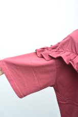 画像4: LIME 26/-天竺ピグメント Vフリル切替Tシャツ レッド レディース 人気 通販 (4)