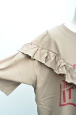 画像3: LIME 26/-天竺ピグメント Vフリル切替Tシャツ ベージュ レディース 人気 通販 (3)