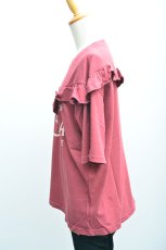 画像5: LIME 26/-天竺ピグメント Vフリル切替Tシャツ レッド レディース 人気 通販 (5)
