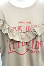 画像2: LIME 26/-天竺ピグメント Vフリル切替Tシャツ ベージュ レディース 人気 通販 (2)