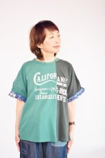 画像1: LIME MIX袖フリル リメイク風プルオーバー グリーン レディース 人気 通販 (1)
