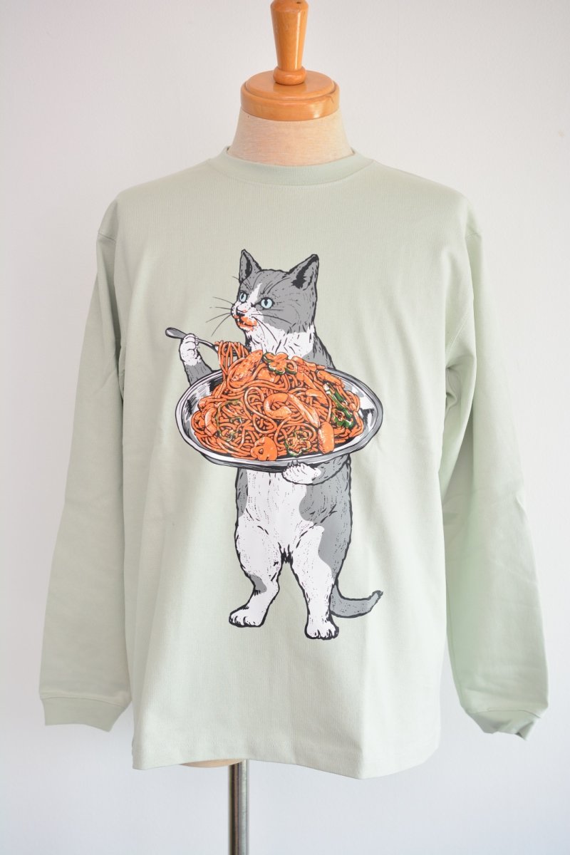 画像1: go slow caravan 超ヘビーUSA/C ナポリタンネコ ロングスリーブTEE　 メンズ　人気　通販 (1)
