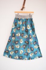 画像1: go slow caravan 猫と晩酌 ウエストリブフレアスカート レディース 人気 通販 (1)
