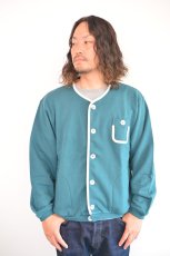 画像1: go slow caravan 空紡糸裏毛 ゆったりカーディガン BLUE GREEN メンズ 人気 通販 (1)