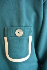 画像3: go slow caravan 空紡糸裏毛 ゆったりカーディガン BLUE GREEN メンズ 人気 通販 (3)