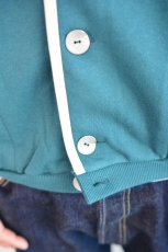 画像4: go slow caravan 空紡糸裏毛 ゆったりカーディガン BLUE GREEN メンズ 人気 通販 (4)