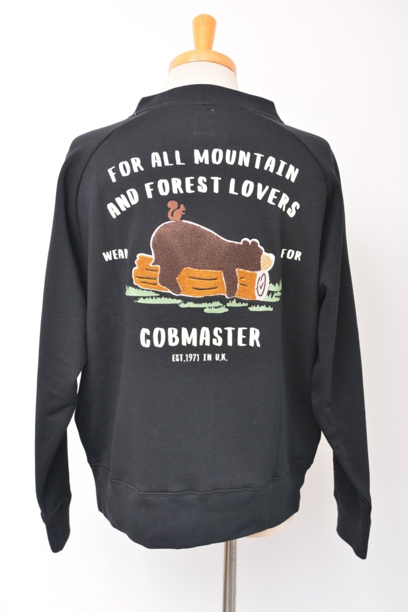 画像2: COBMASTER/コブマスター 裏毛×プリント カーディガン ブラック メンズ 人気 通販 (2)