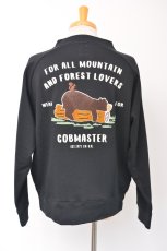 画像2: COBMASTER/コブマスター 裏毛×プリント カーディガン ブラック メンズ 人気 通販 (2)