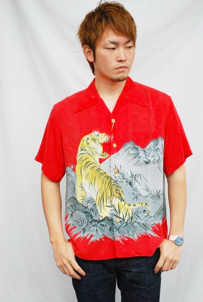 画像1: ＬａＬａ　Ｋａｉ　ララカイ　和柄　アロハシャツ　HL-050　Tora　セール！！ (1)