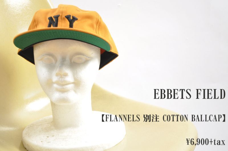 画像1: EBBETS FIELD FLANNELS 別注 COTTON BALLCAP　NY BLKYANKEES　G.BRN/BLK 　帽子　小物　人気　通販 (1)