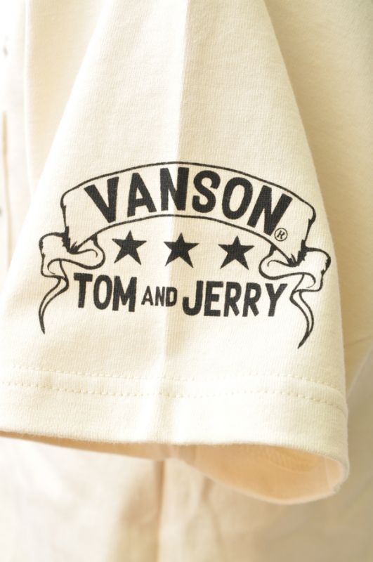 VANSON トムとジェリーコラボTシャツB ホワイト メンズ レディース 人気 通販VANSONVANSON トムとジェリーコラボTシャツB
