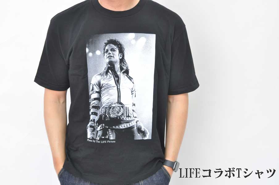 画像1: LIFEコラボTシャツ　Michael Jackson（マイケルジャクソン） B メンズ　人気　通販　バンドT (1)