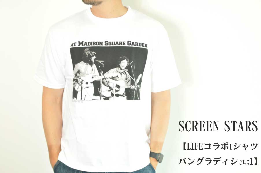 画像1: SCREEN STARS LIFEコラボtシャツ　 バングラディシュ:1 （ジョージハリスン・ボブディラン）メンズ　人気　通販 バンドT (1)