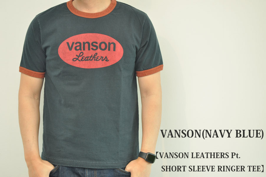 VANSON VANSON LEATHERS Pt. SHORT SLEEVE RINGER TEE メンズ　人気　通販